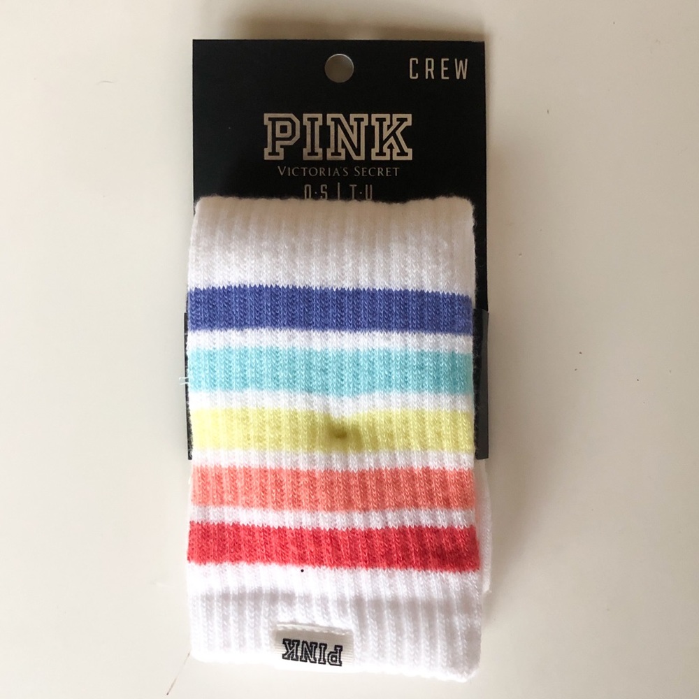 Rainbow Striped Crew Socks